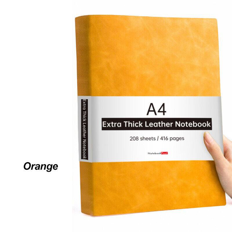 A4 Leather Wide Ruled Notebook for Writing, 416 Pages - Image 13