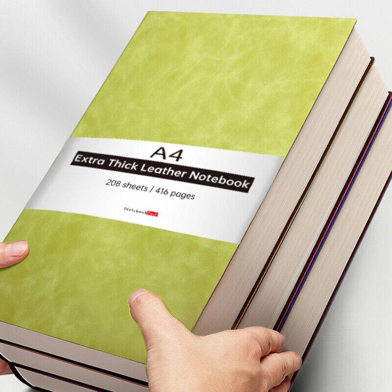 A4 Leather Wide Ruled Notebook for Writing, 416 Pages - Image 14
