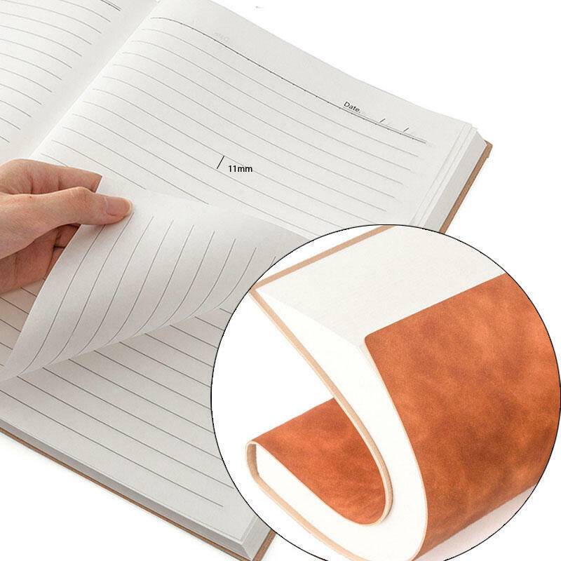 A4 Leather Wide Ruled Notebook for Writing, 416 Pages - Image 6