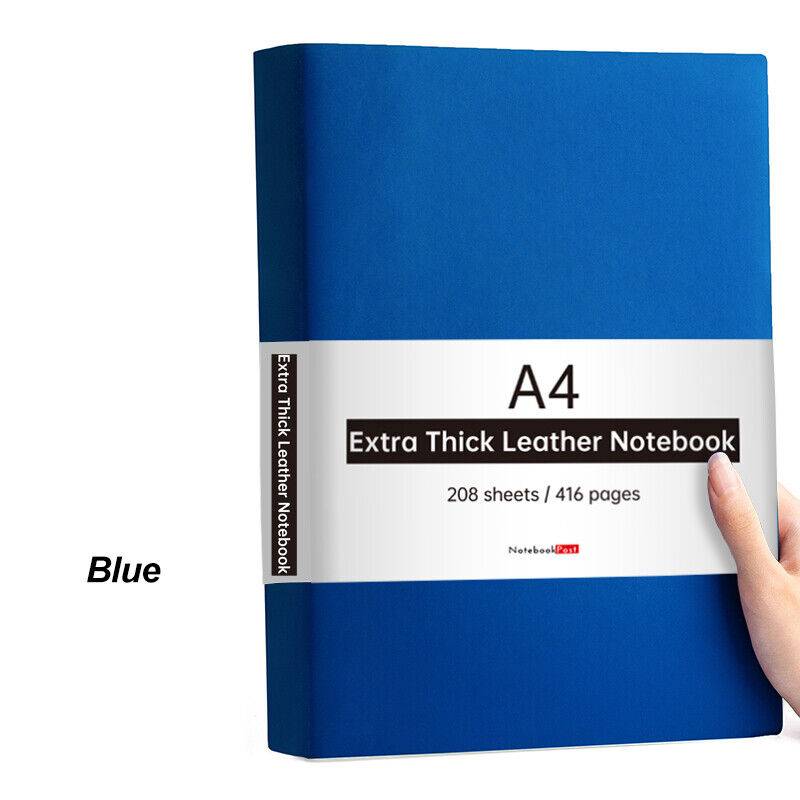 A4 Leather Wide Ruled Notebook for Writing, 416 Pages - Image 7