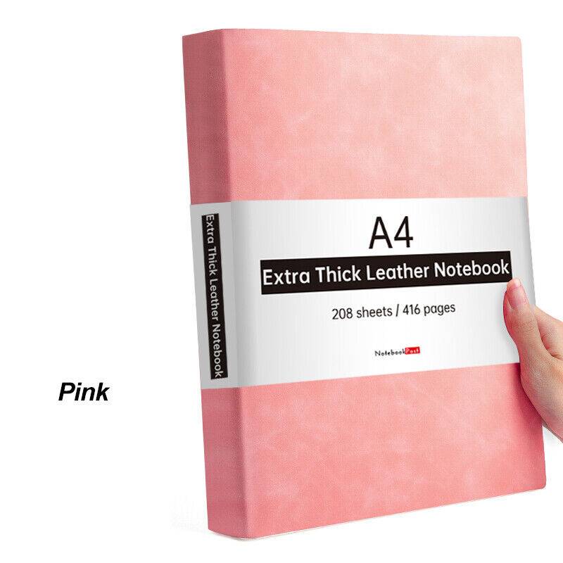 A4 Leather Wide Ruled Notebook for Writing, 416 Pages - Image 8