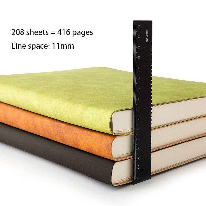 A4 Leather Wide Ruled Notebook for Writing, 416 Pages - Image 9