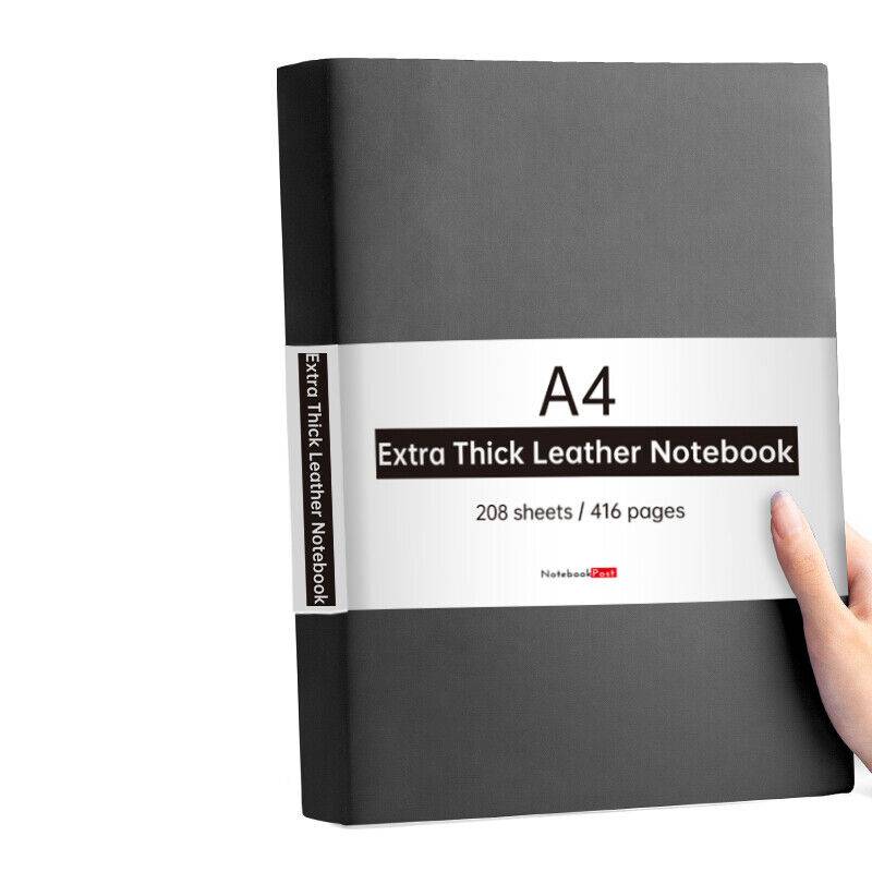 A4 Leather Wide Ruled Notebook for Writing, 416 Pages - Image 11