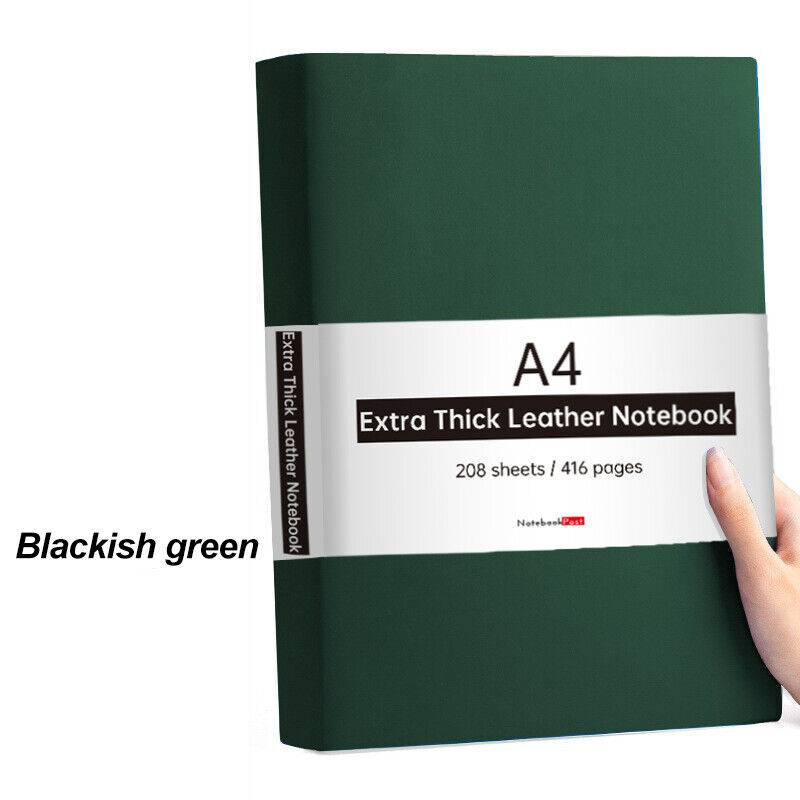 A4 Leather Wide Ruled Notebook for Writing, 416 Pages - Image 12