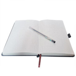 A5 Graph Paper Notebook for Drawing and Note-Taking, flat open for drawing