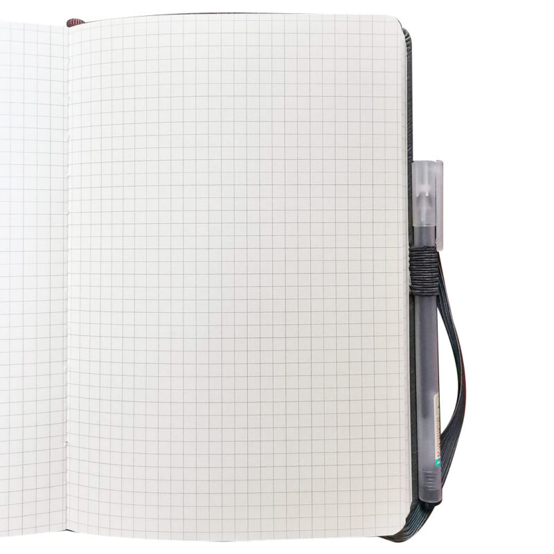 A5 Graph Paper Notebook for Drawing and Note-Taking, pen loop with pen