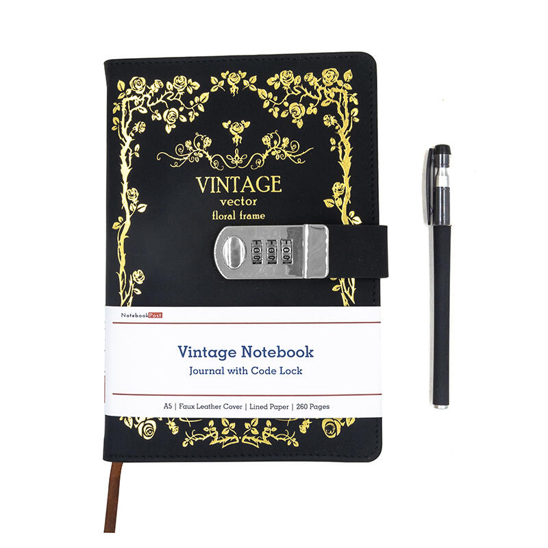 Vinage hardcover journal with lock for adults