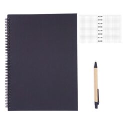Big A4 Size Spiral Notebook for Bullet Journal, Dotted Paper, Black
