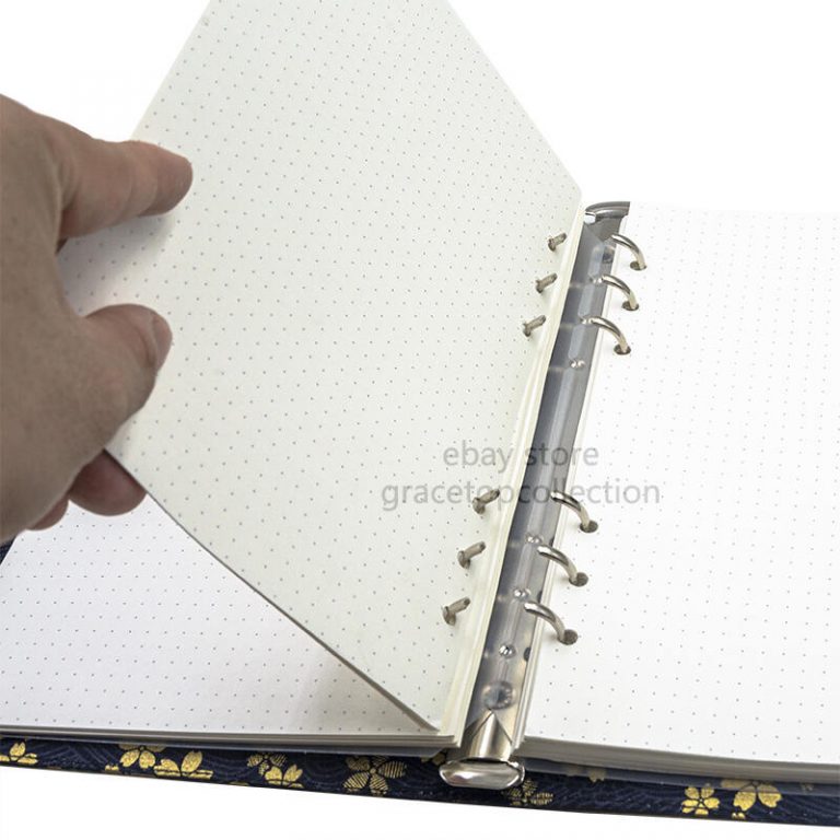 Dot Grid Spiral Notebook For Journaling A5 6 Holes Refillable Paper