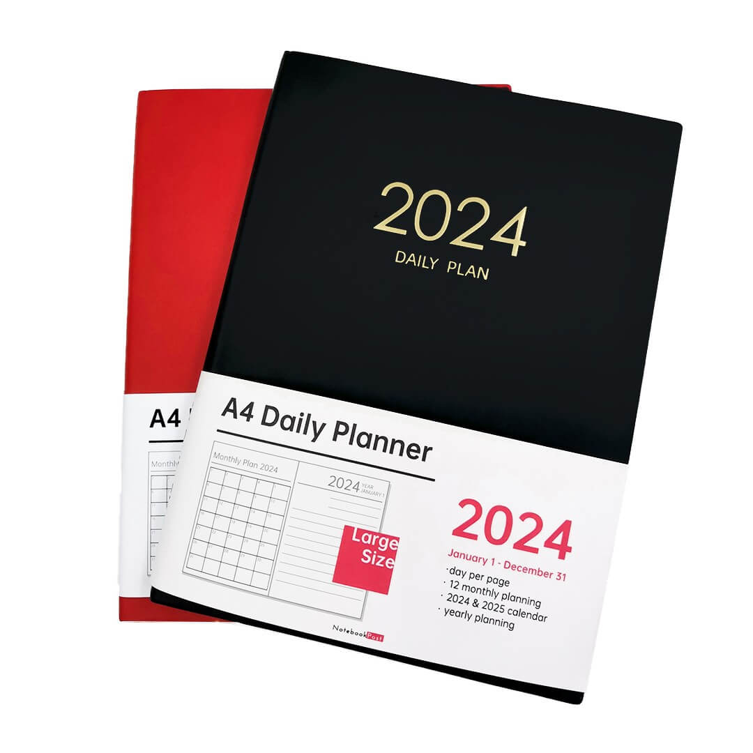 A4 Size 2024 Daily Planner Day Per Page Organizer - Notebookpost