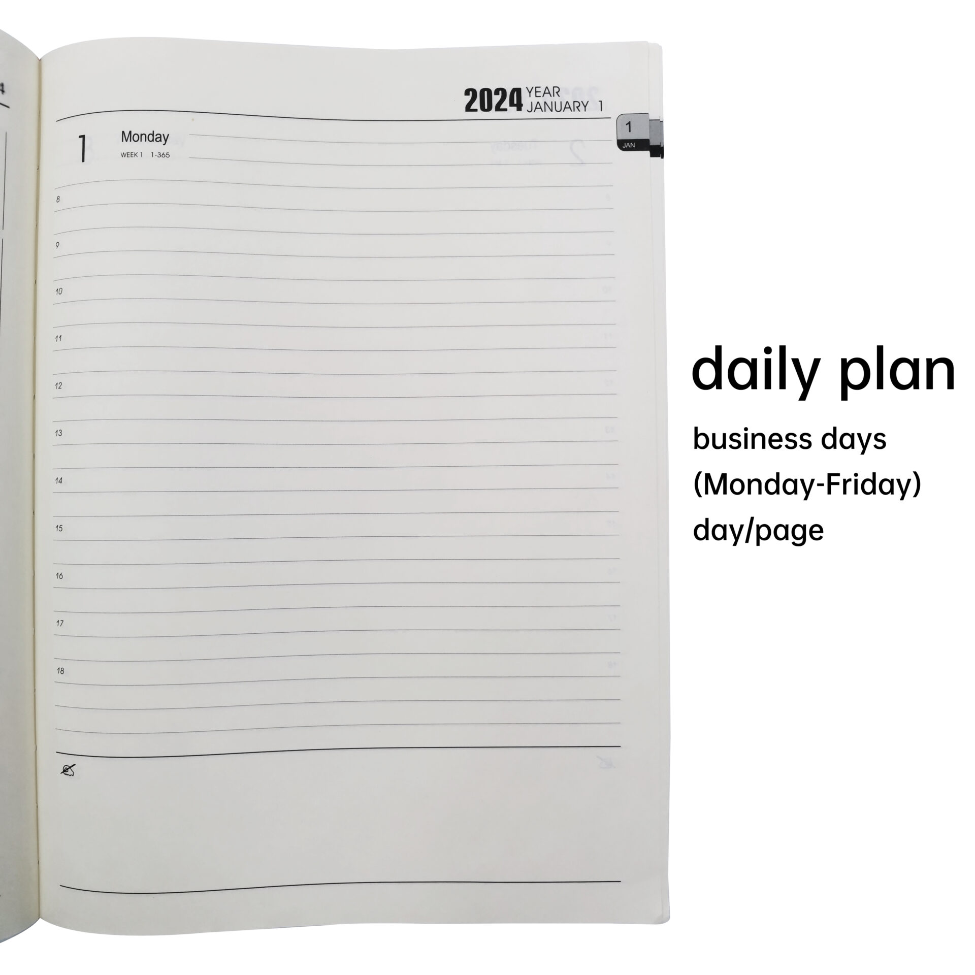 2024 Daily Planner: Black Stripe