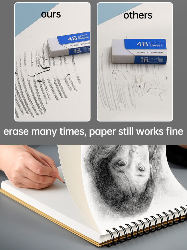 Large A4 Size Sketch Pad Spiral Bound Hardcover Blank Paper, good quality paper could erase many times