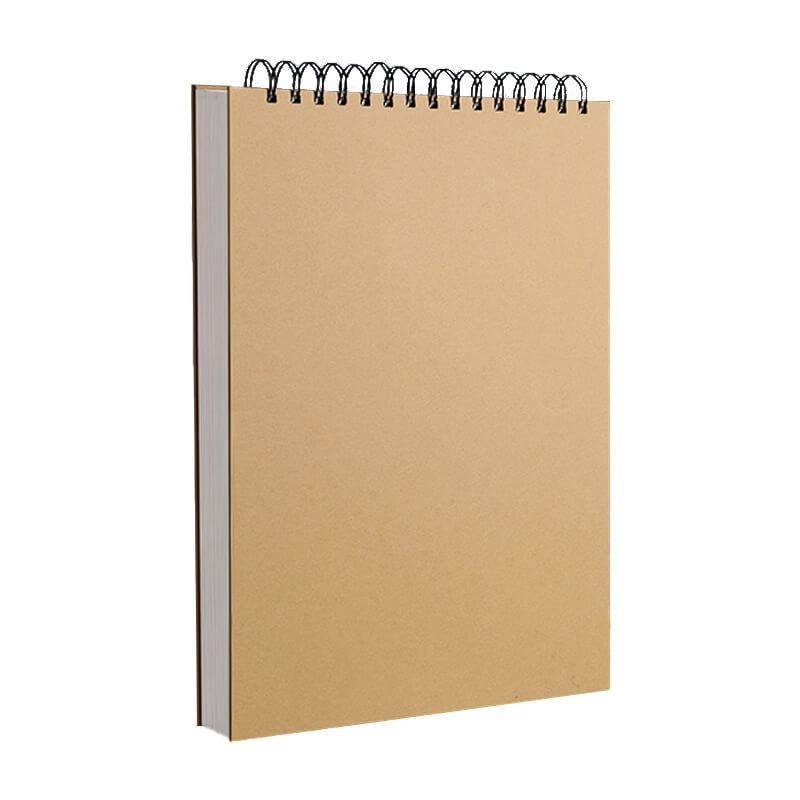 Large A4 Size Sketch Pad Spiral Bound Hardcover Blank Paper， brown