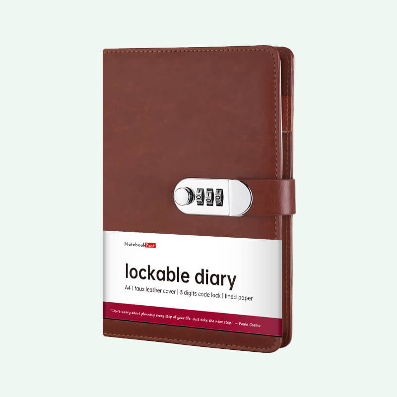 Lockable Diary for Boys and Girls, brown