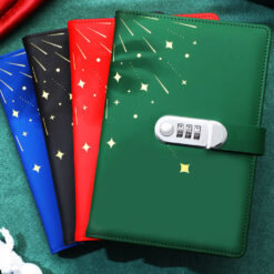 Meteor Diary with Lock for Boys and Girls A5 Leather Cover 260 Pages, how they looks on the table