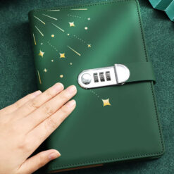 Meteor Diary with Lock for Boys and Girls A5 Leather Cover 260 Pages, the code lock can change to your own password