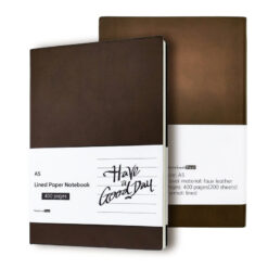think lined paper notebook soft leather cover