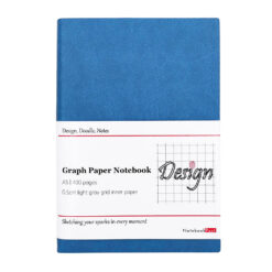 grid paper notebook leather bound - blue
