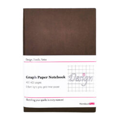 grid paper notebook leather bound -brown