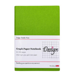grid paper notebook leather bound - green
