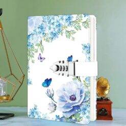 A5 Leather Journal with Lock, Password Lock Diary